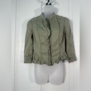 Decree Jacket Green Zip Front Jacket Size Medium EUC